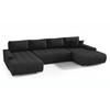 WOHNLANDSCHAFT Draco U schwarz - Chromfarben/Schwarz, Textil/Metall (350/85/185cm) - Beautysofa