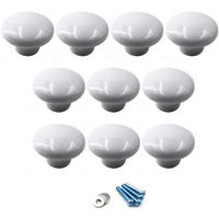 SCHRANKKNOPF Keramik Weiß 10er-Set - Weiß, Keramik (0.1/2.8/0.38cm)