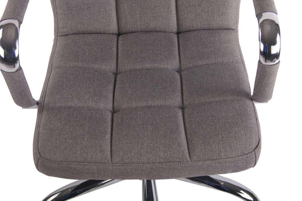 DREHSTUHL Stoff grau - Chromfarben/Grau, Textil/Metall (56/94/62cm) - CLP