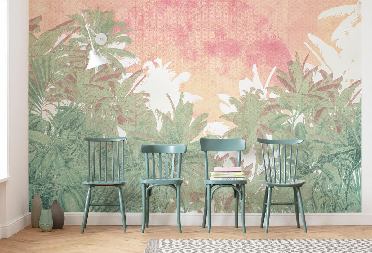 FOTOTAPETE Dschungel 400 x 280 cm - Pink, Papier (400/280cm) - Sanders & Sanders