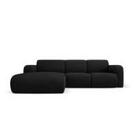 ECKSOFA links Molino aus strukturiertem Stoff schwarz 4 Sitzplätze - Schwarz, Textil (170/250cm) - Micadoni