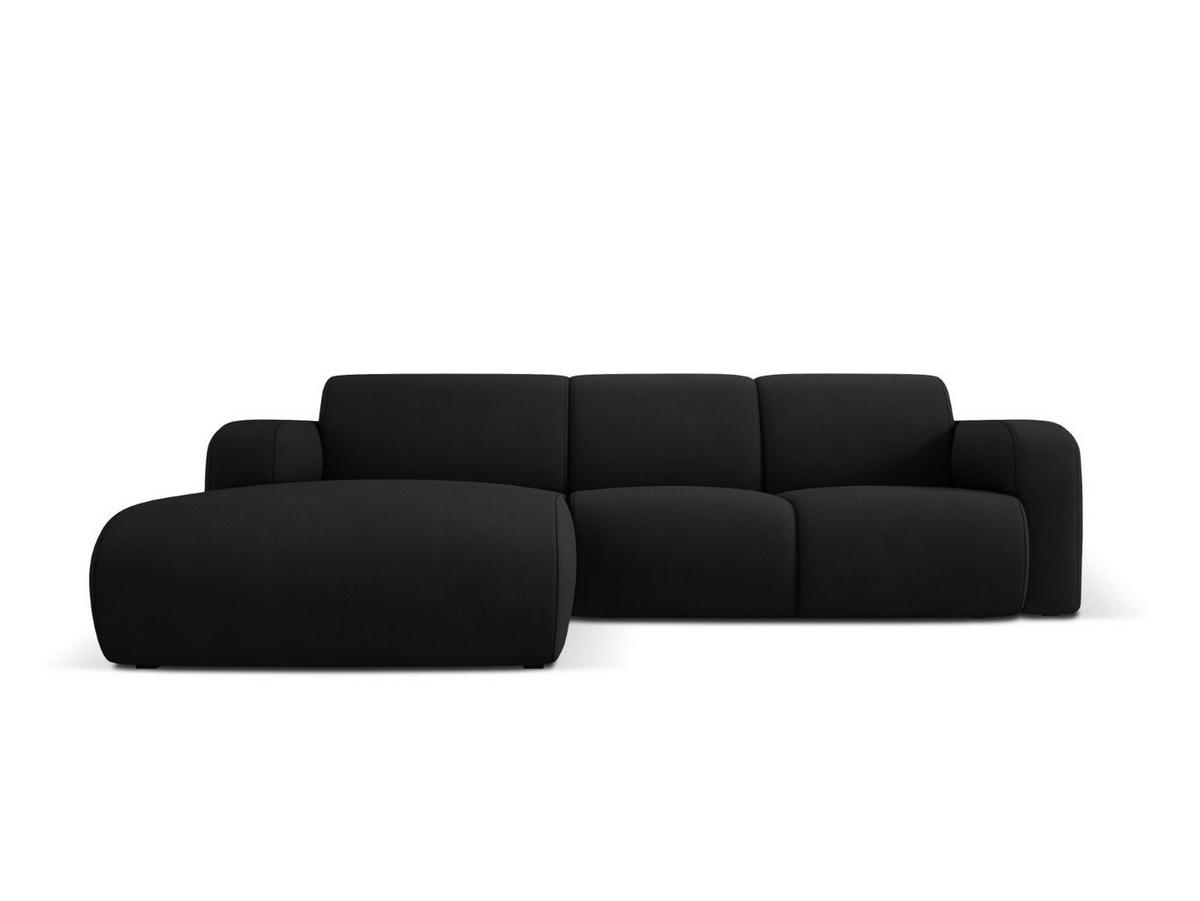 ECKSOFA links Molino aus strukturiertem Stoff schwarz 4 Sitzplätze - Schwarz, Textil (170/250cm) - Micadoni