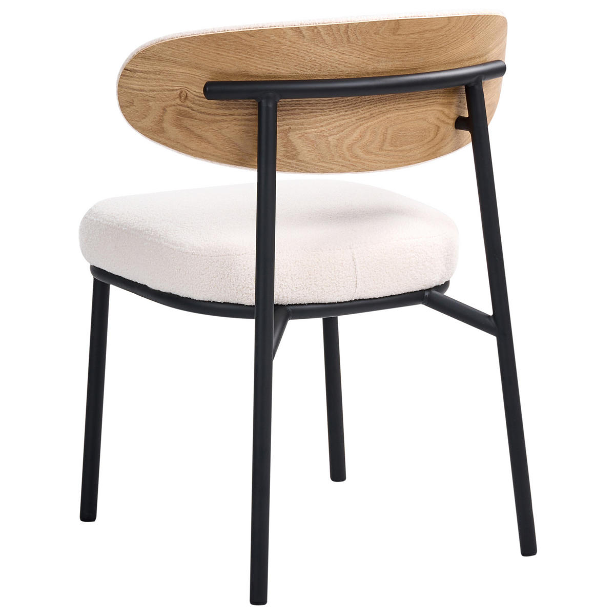 ESSZIMMERSTUHL 2er Set Bouclé Cremeweiß Winton - Creme, Textil (61/78/54cm) - Beliani