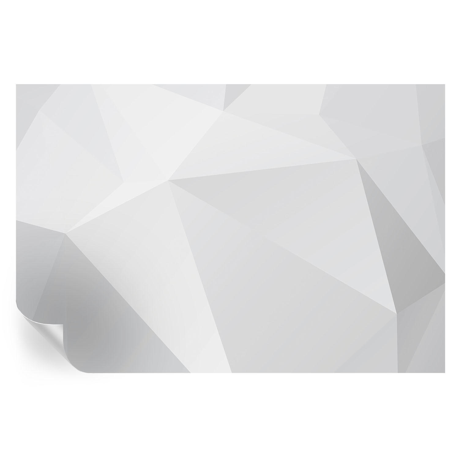 FOTOTAPETE 104x70 cm - Graue Dreiecke - Weiß, Textil (104/70cm) - Wallfluent