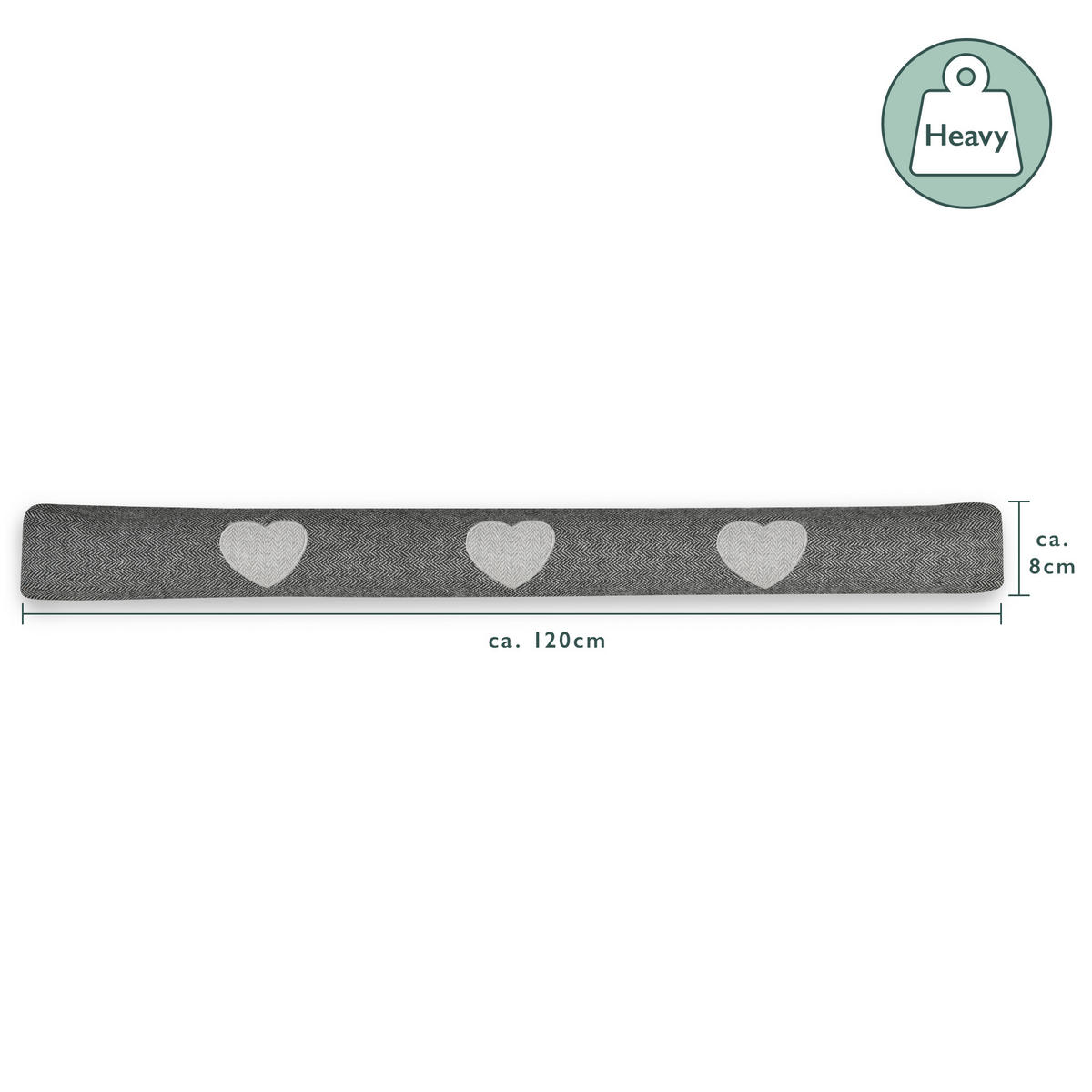 ZUGLUFTSTOPPER Tuuli HR 8x120cm Anthrazit - Anthrazit/Hellgrau, Textil (8/120cm) - Beautissu 