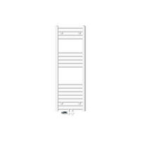 BADHEIZKÖRPER Sahara 400x1200 mm Weiß gerade mit Ventil Durchgang - Weiß, Metall (40/120/3cm) - LuxeBath