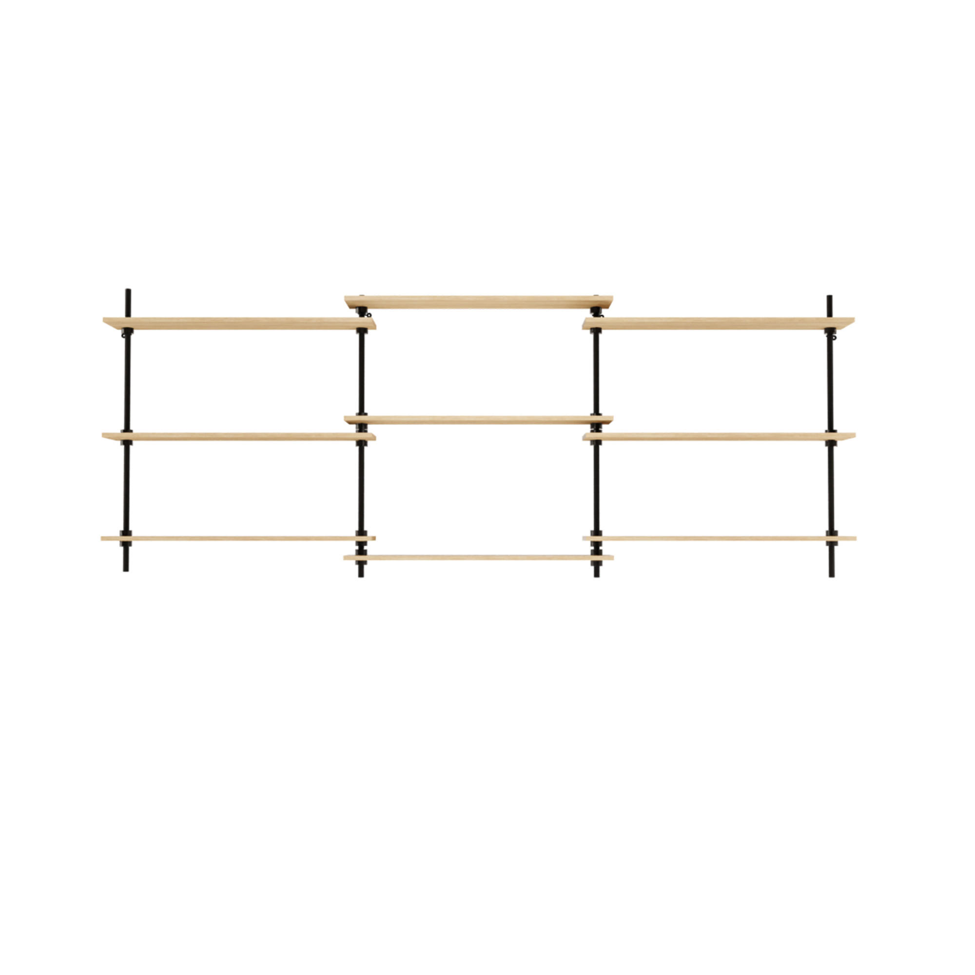 REGALSYSTEM mit Wandregalen 92x235x17,5 - Eiche San Remo, Metall (235/92.5/17.5cm) - AR Shelving