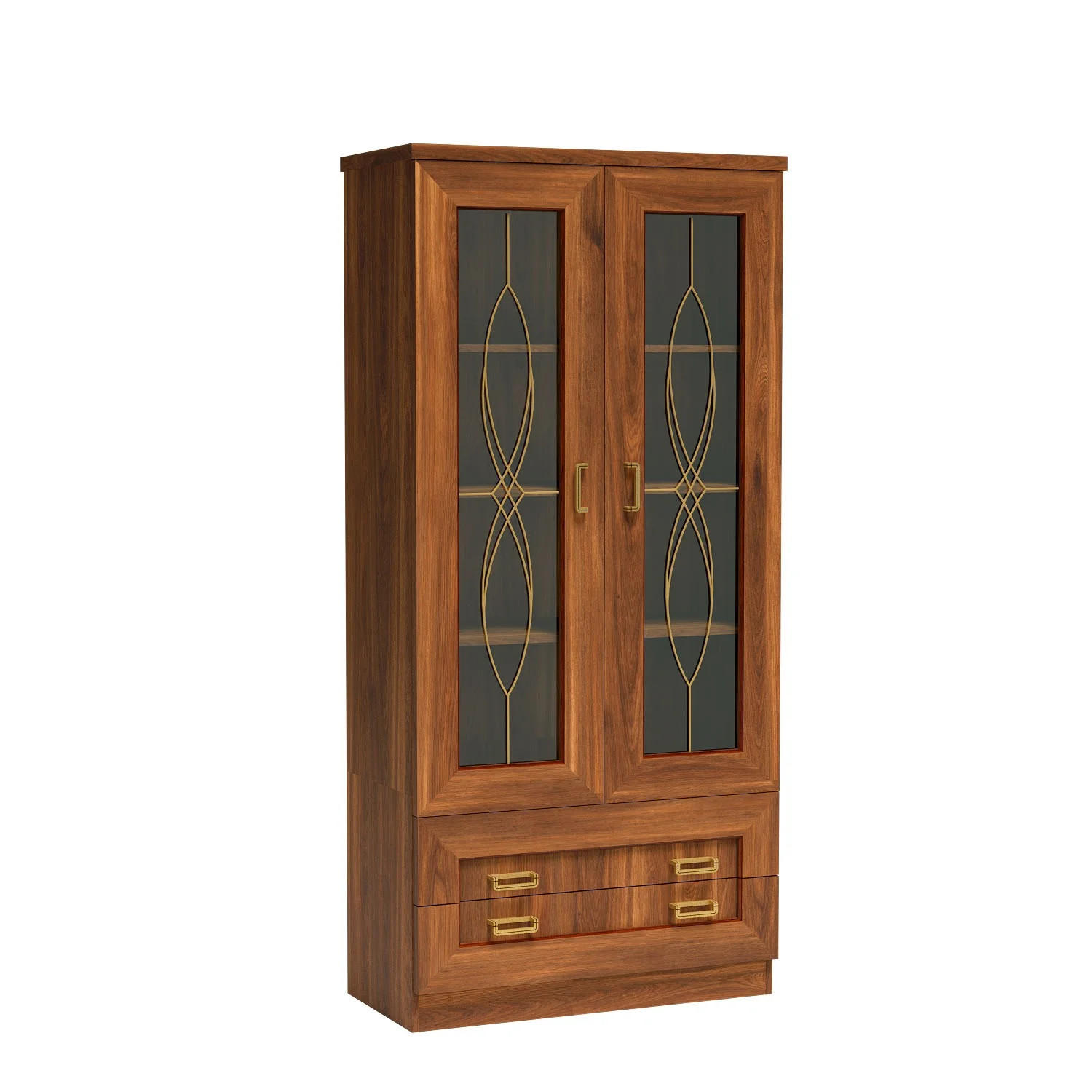 VITRINENSCHRANK TADEUSZ T-8 - Akaziefarben, Holzwerkstoff (90/191/44cm) - Meblini