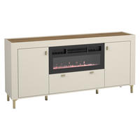 SIDEBOARD Mossa 2D1S MO07 mit Kamin - Kaschmir/Goldfarben, Holzwerkstoff/Kunststoff (177/84/40cm) - MIRJAN24