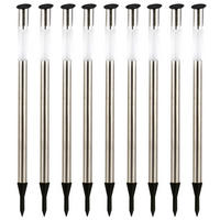 LED AUSSENLEUCHTE Edelstahl Silber 9er Set - Silberfarben, Metall (5/5/70cm)