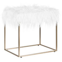 HOCKER Manhattan 33/44/39 cm - Weiß, Kunststoff/Textil (44/39/33cm) - Beliani