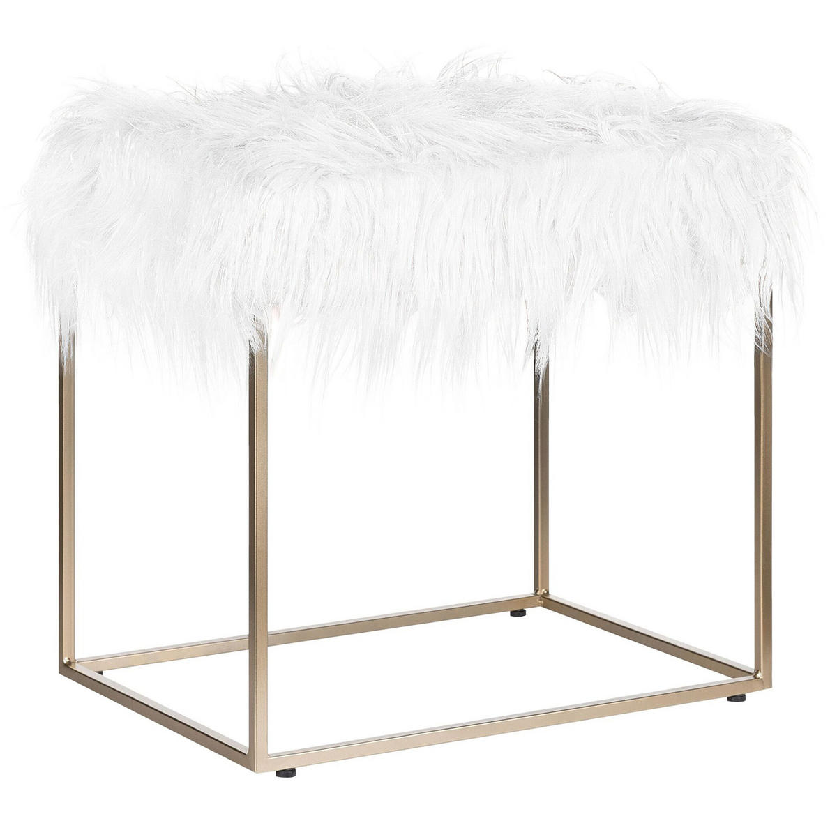 HOCKER Manhattan 33/44/39 cm - Weiß, Kunststoff/Textil (44/39/33cm) - Beliani