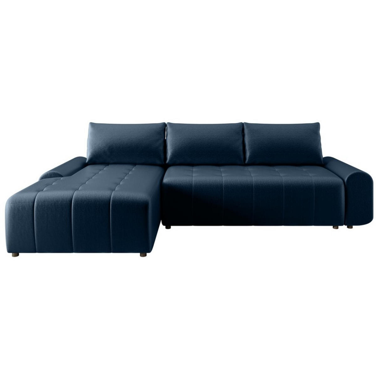 ECKSCHLAFSOFA Costa L Dunkelblau links - Schwarz/Dunkelblau, Kunststoff/Textil (290/169cm) - Beautysofa