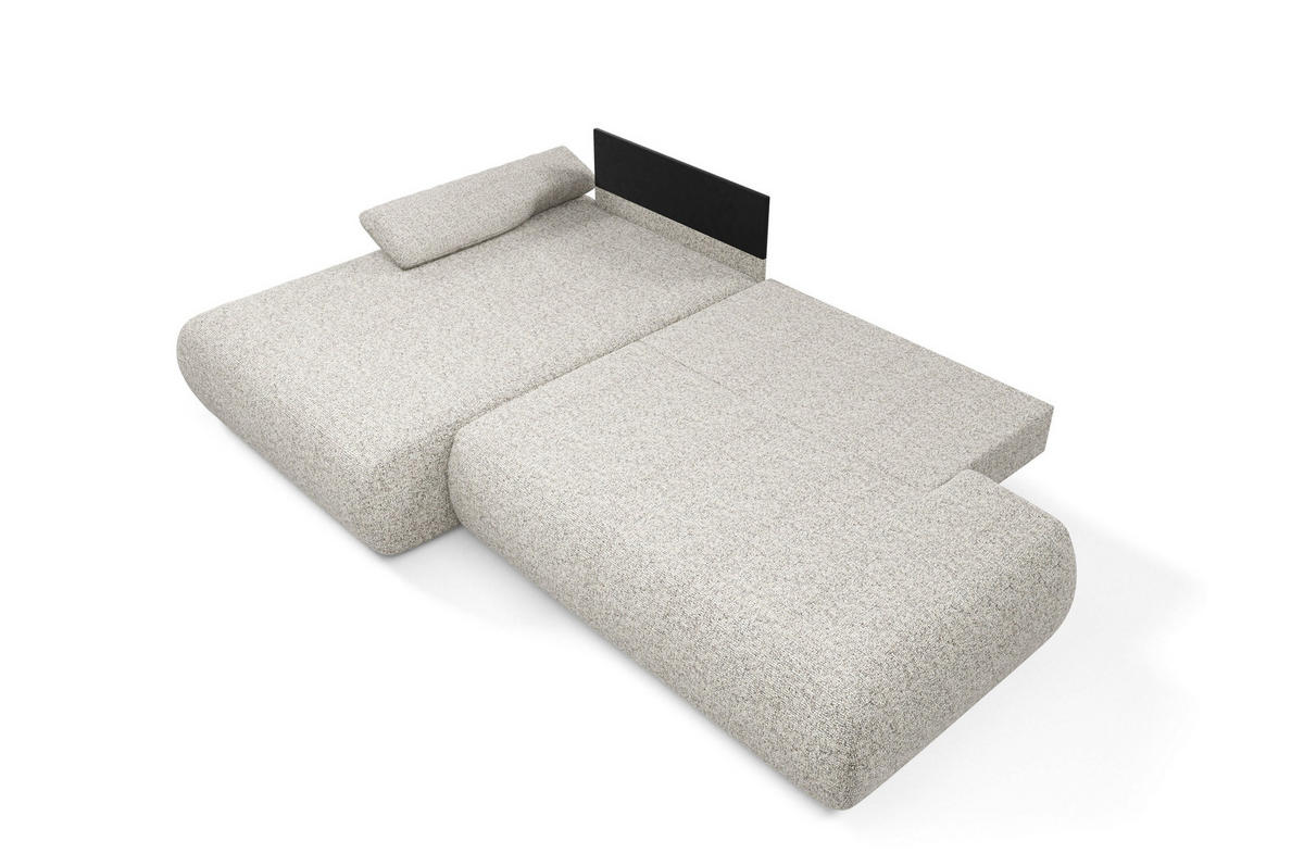 ECKSOFA DELTA L-S Hellgrau Geflochtener Stoff mit Schlaffunktion - Hellgrau, Holz (286/173.5cm) - MASSENO