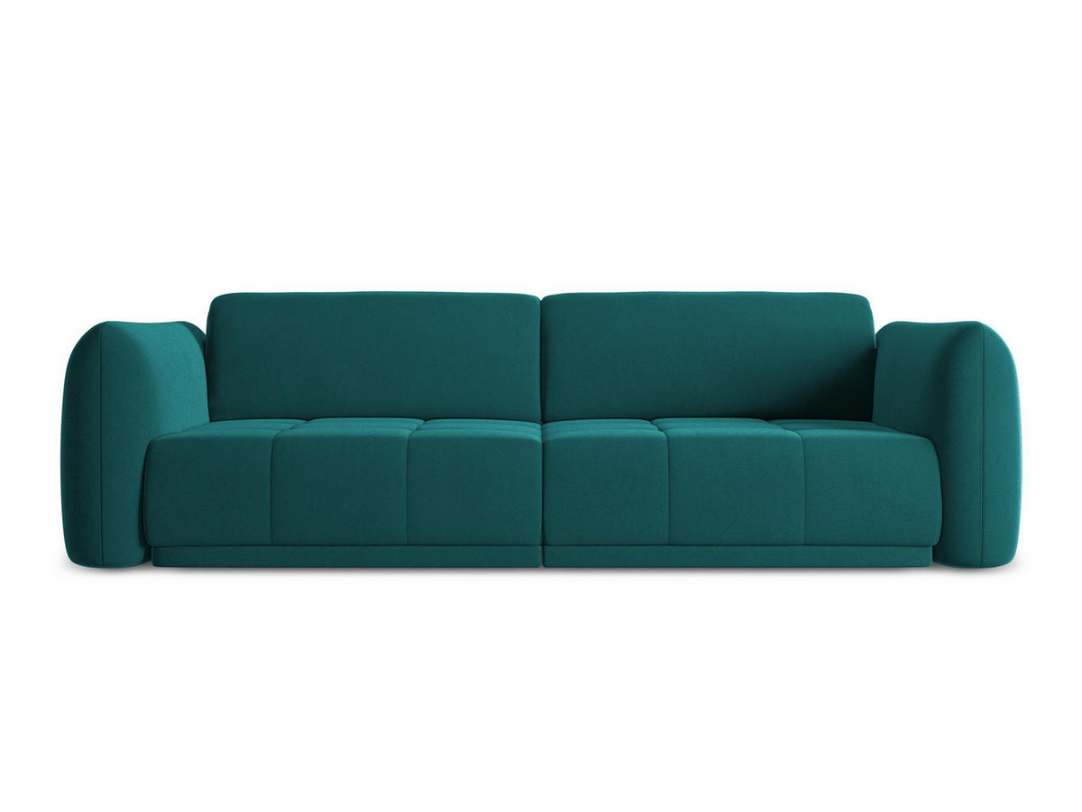 3-SITZER SOFA Samt Stoff Blau - Blau/Petrol, Kunststoff/Textil (210/74/105cm) - Makamii