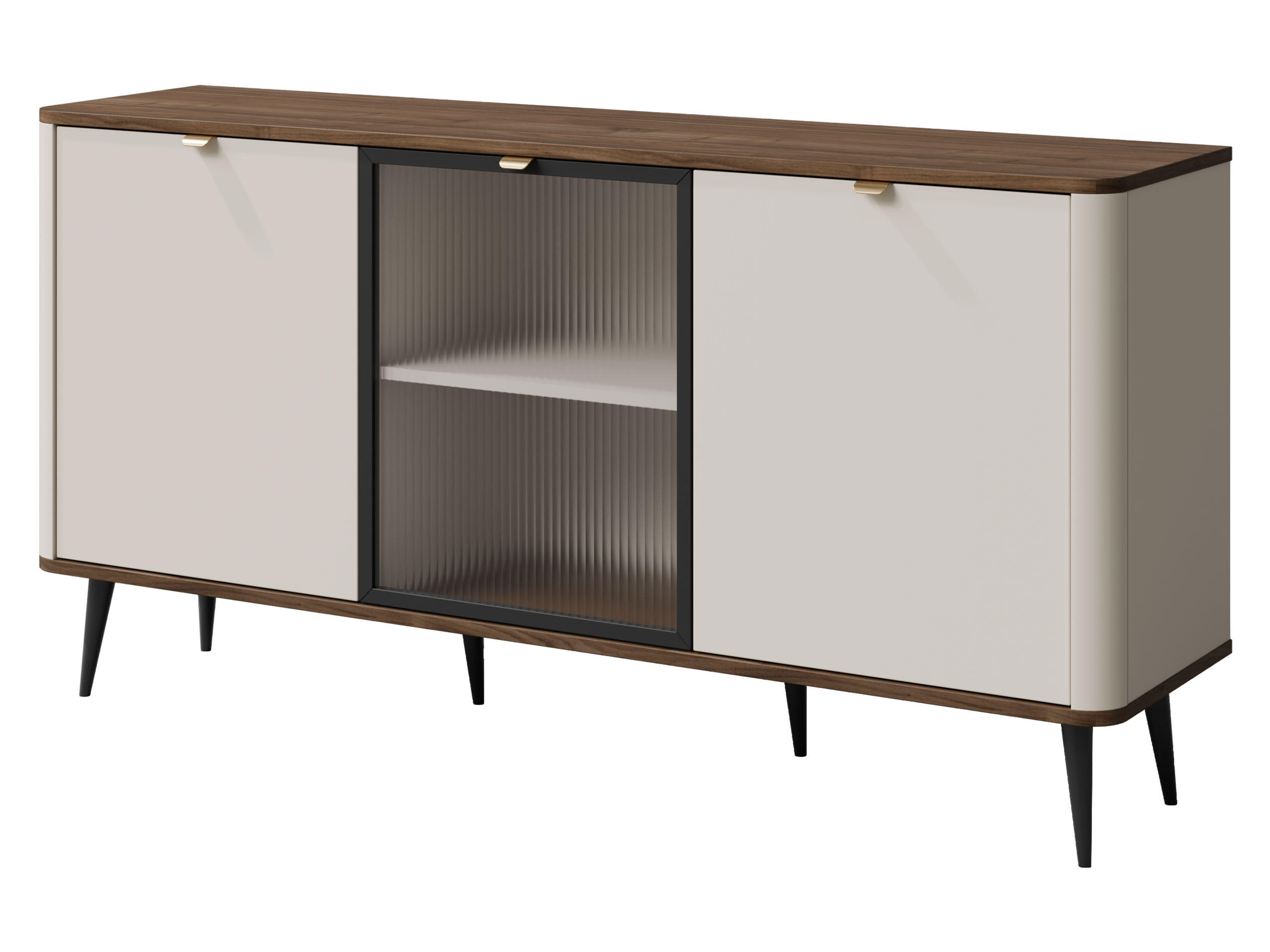 KOMMODE Marly 2D1W RE07 - Kaschmir/Goldfarben, Holzwerkstoff/Metall (160/82/40cm) - MIRJAN24