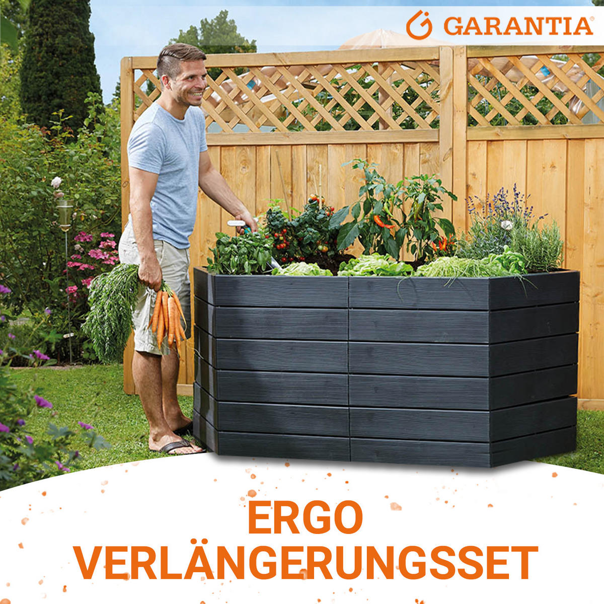 HOCHBEET-VERLÄNGERUNGSSET, 2 Paneele inkl. Verbinder - Braun, Kunststoff (2.5/25/55cm) - GARANTIA
