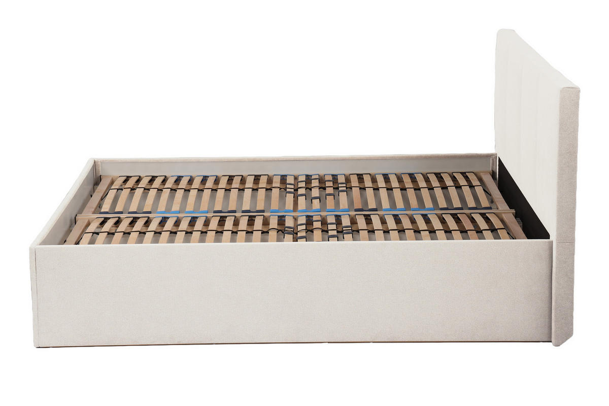 POLSTERBETT Dalas Beige 180 x 200 x 40 cm Stauraum Mit hochwertiger Matratze H2 (bis 100 kg) und Lattenrost - Beige, Holz (180/200cm) - Halmon Schlafkomfort Betten 