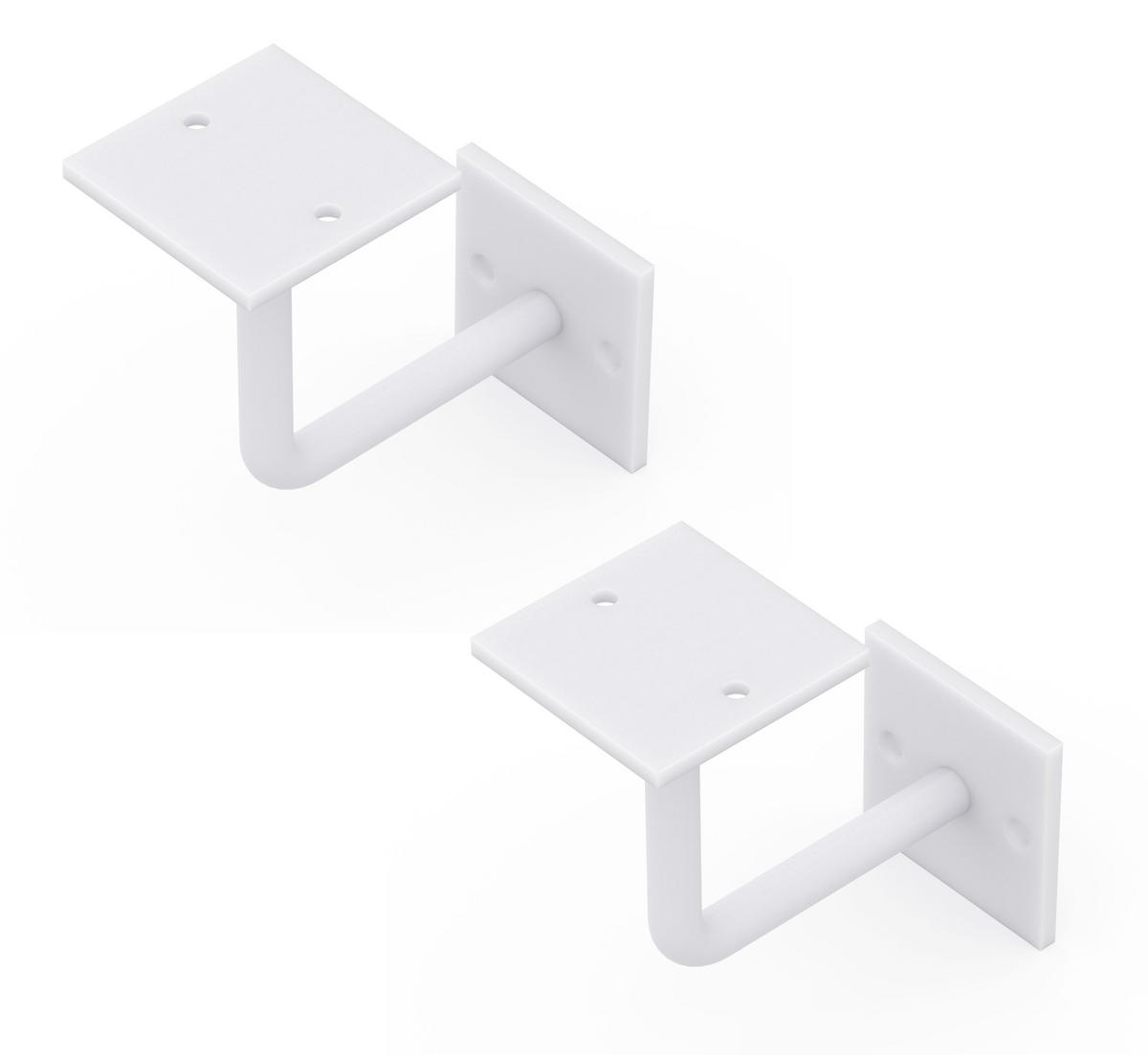 REGALTRÄGER als 2er Set Oli, Stahl in verschiedenen Trendfarben - Weiß, Metall (10/5/10cm) - Alberts