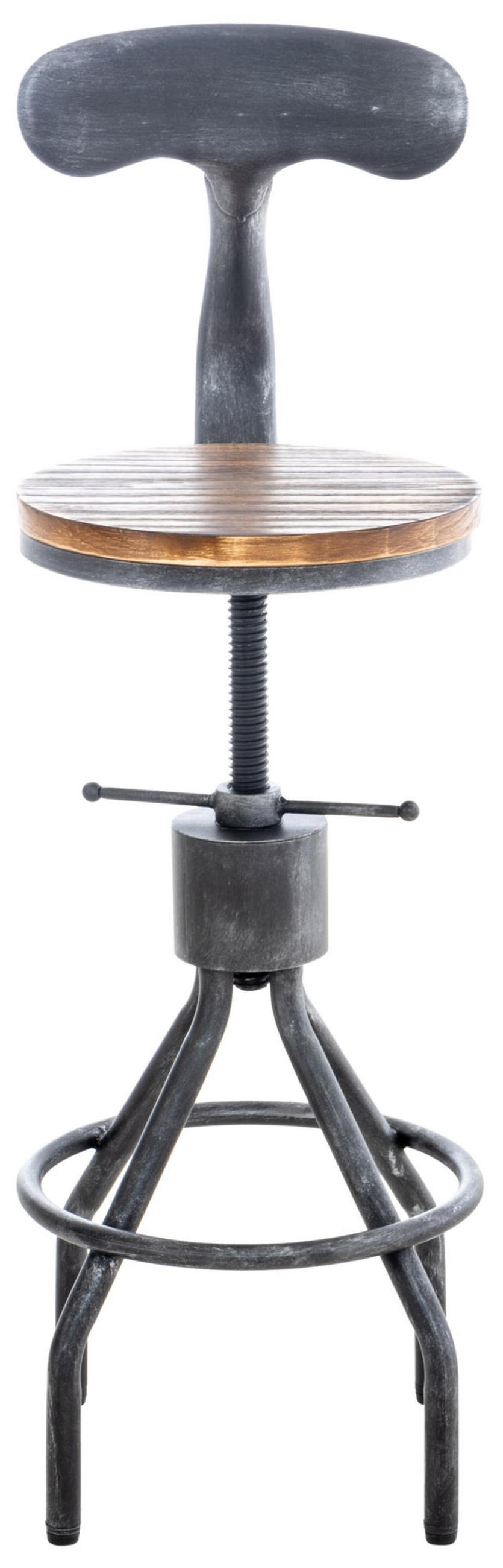 BARHOCKER 2er Set Holz antik silber - Silberfarben, Holz/Metall (41/96/41cm) - CLP