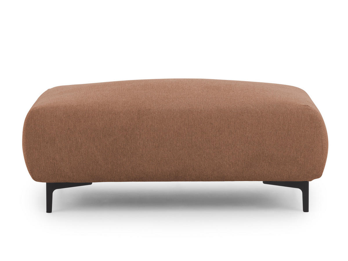 POLSTERHOCKER Cardea in Bubble-Optik aus weichem Terrakotta Strukturstoff mit hohem Sitzkomfort - Terracotta/Schwarz, Holz/Textil (110/46/65cm) - S-Style Möbel