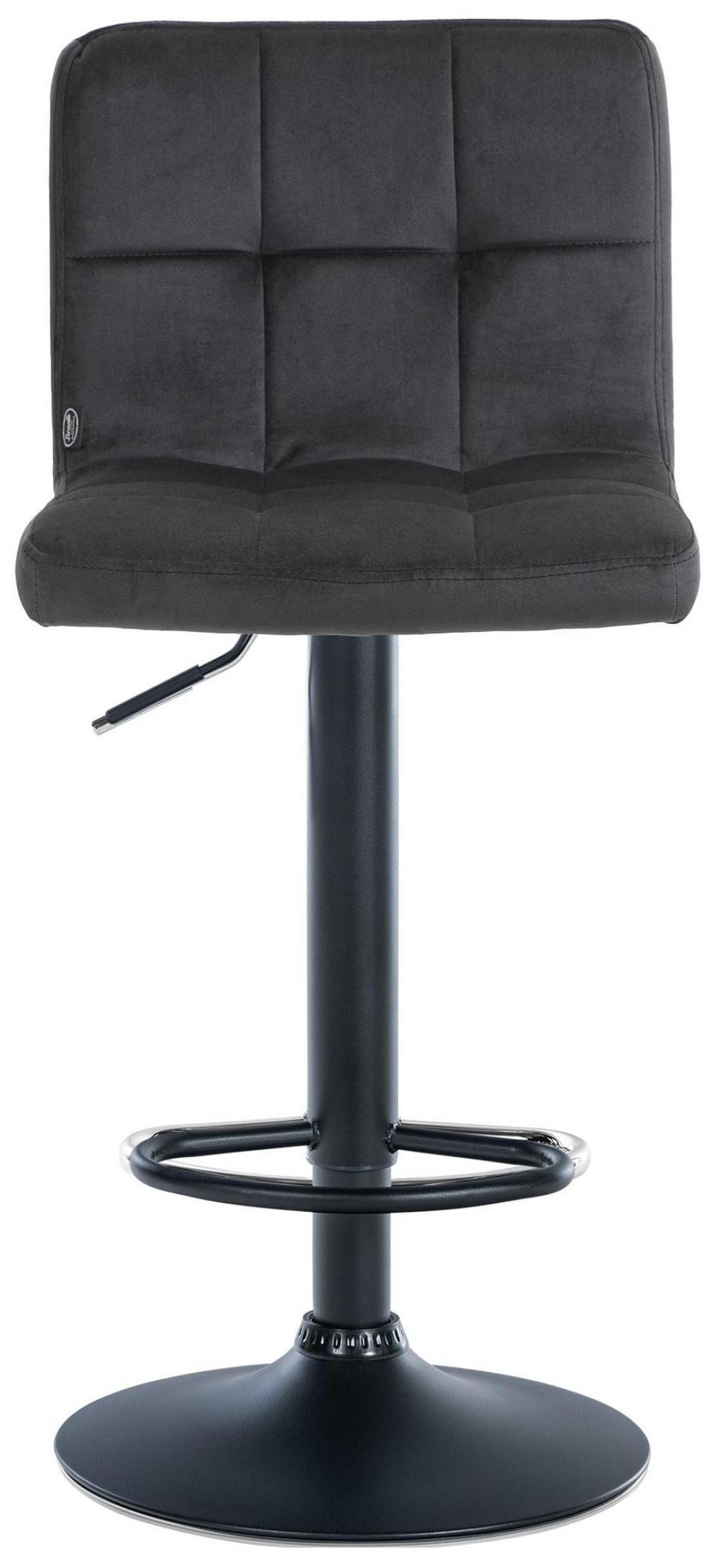 BARHOCKER 2er Set Samt schwarz - Schwarz, Textil/Metall (46/94/47cm) - CLP