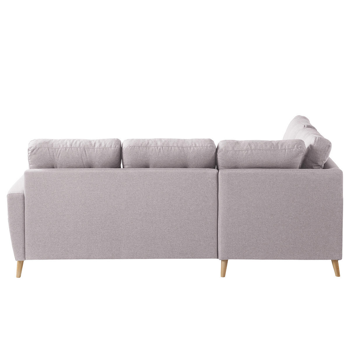 ECKSOFA mit Ottomane - Webstoff - Hellbraun/Hellrosa, Holz/Textil (230/200cm) - home24