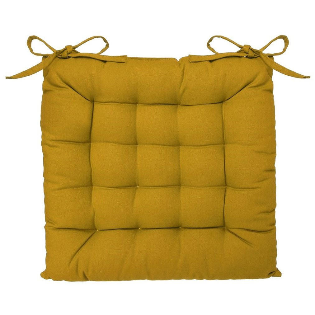 STUHLKISSEN Gelb 38/38 cm - Gelb, Naturmaterialien (37cm) - Atmosphera Createur d´interieur