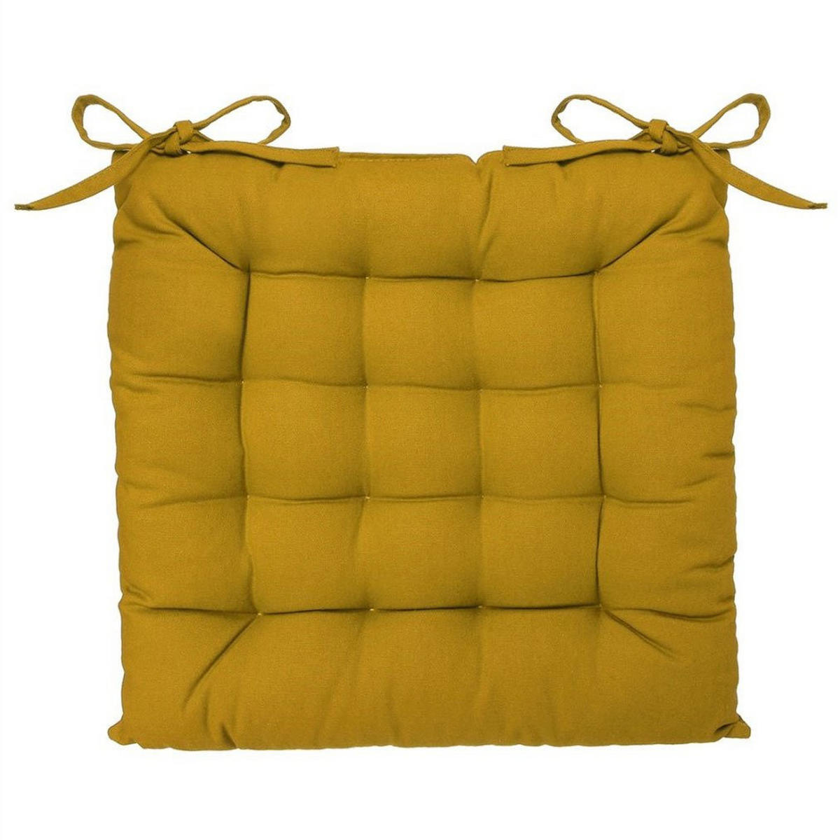 STUHLKISSEN Gelb 38/38 cm - Gelb, Naturmaterialien (37cm) - Atmosphera Createur d´interieur