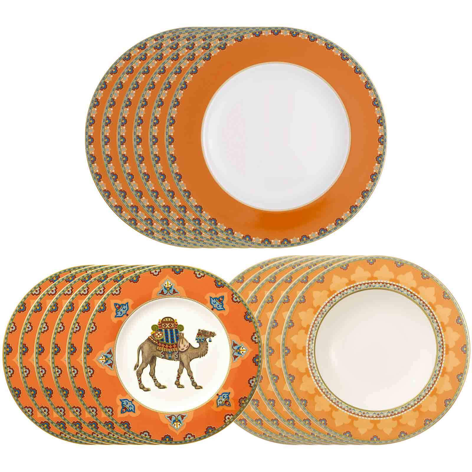 TELLER-SET Samarkand Mandarin bunt 18-tlg. - Multicolor, Keramik (2/2/2cm) - Villeroy & Boch
