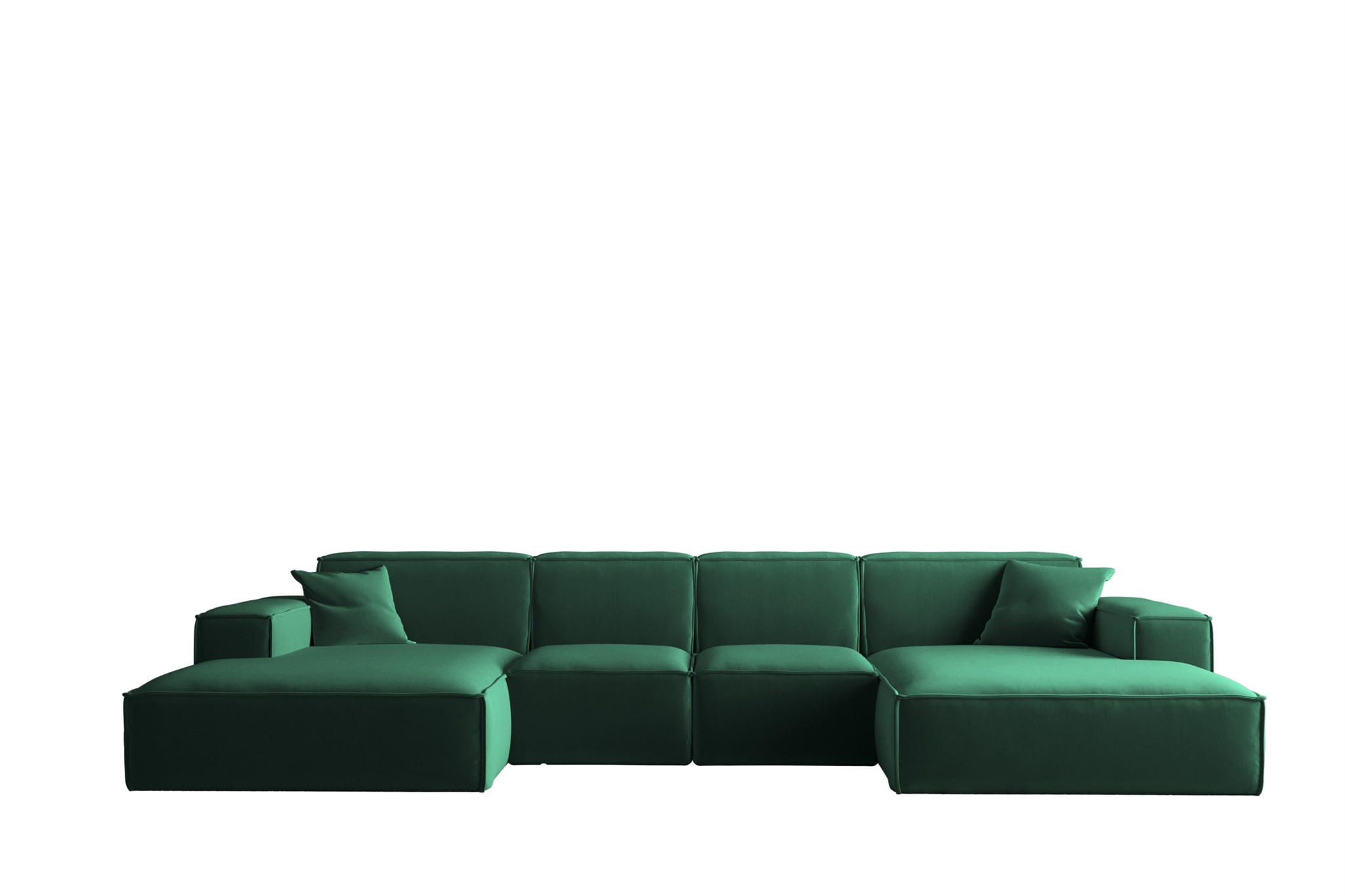 WOHNLANDSCHAFT Celes Premium Xs Opera - Grün, Holzwerkstoff/Textil (342/73/165cm) - Fun Möbel