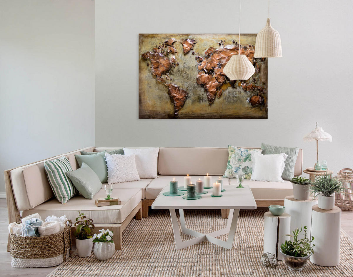 METALLBILD Braun 100/70 cm - Braun, Metall (7.7/70cm) - KUNSTLOFT