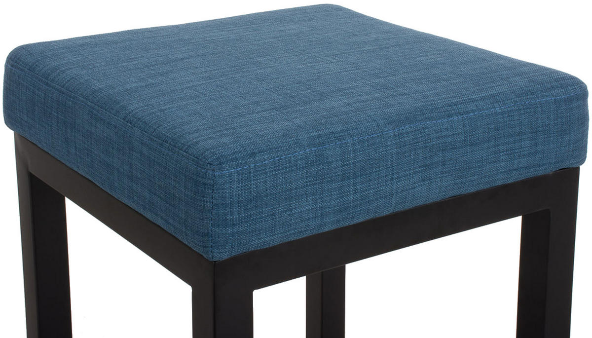 BARHOCKER KIEL Blau Stoff Stahl 85 cm Höhe - Blau, Metall (41/85/41cm) - DELUKE