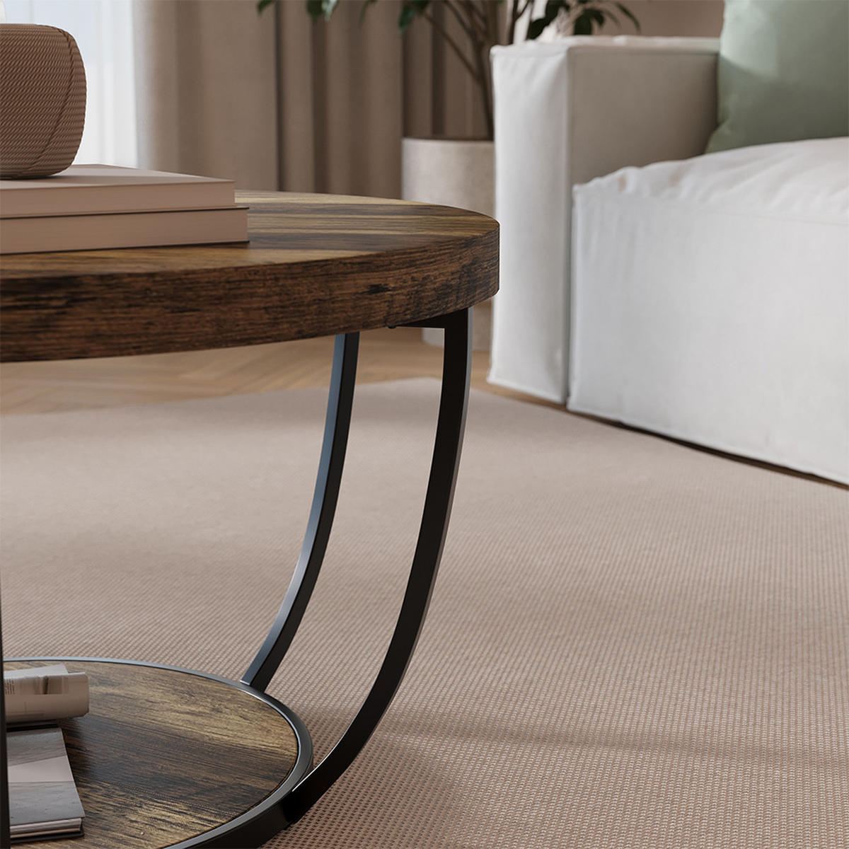 COUCHTISCH Arvina Eiche rustikal 80 x 80 cm - Wildeiche, Holzwerkstoff (80/80/44cm) - Vicco
