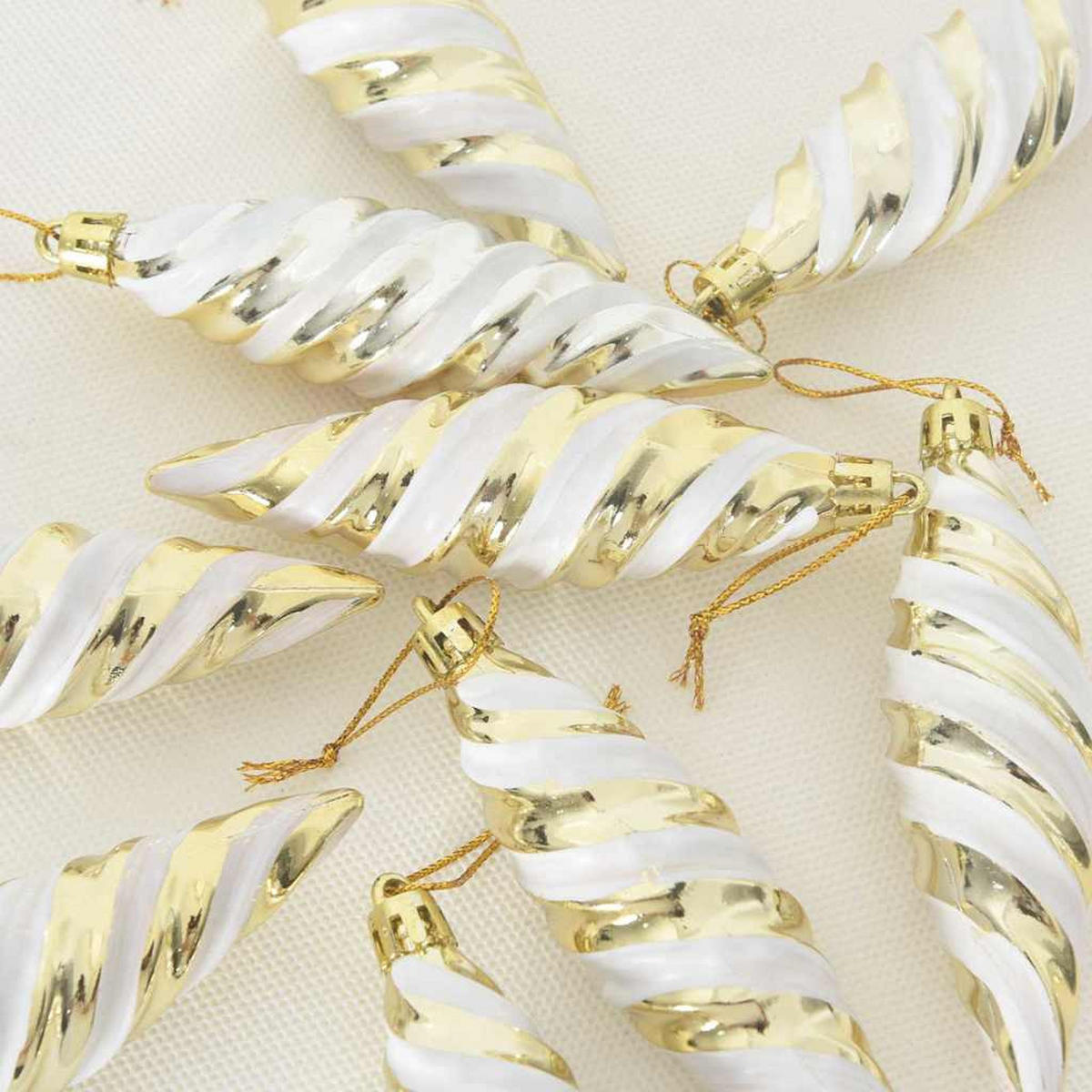 WEIHNACHTSKUGEL Spiralenform 40 -teilig 3/11 cm Gold Kunststoff - Goldfarben, Kunststoff (3/11/3cm) - vidaXL