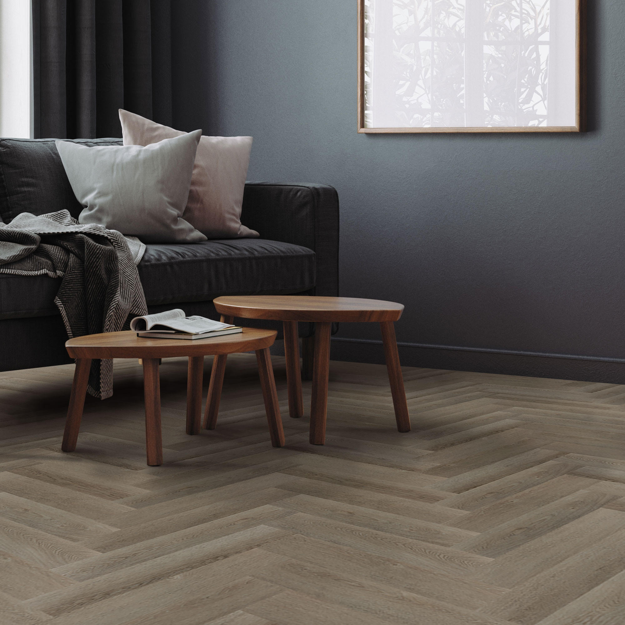 VINYLBODEN Click 3,12m²/40 Dielen Fischgrät Eiche Dunkel - Dunkelbraun, Kunststoff (12.8/61/0.42cm) - ML-DESIGN