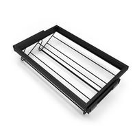 METALL SCHUH-REGAL set und Rahmen mit sanften Schließen Auszüge für Garderobe, verstellbar, Modul 800mm, Schwarz strukturiert - Schwarz, Metall (77.5/15/52.5cm) - EMUCA