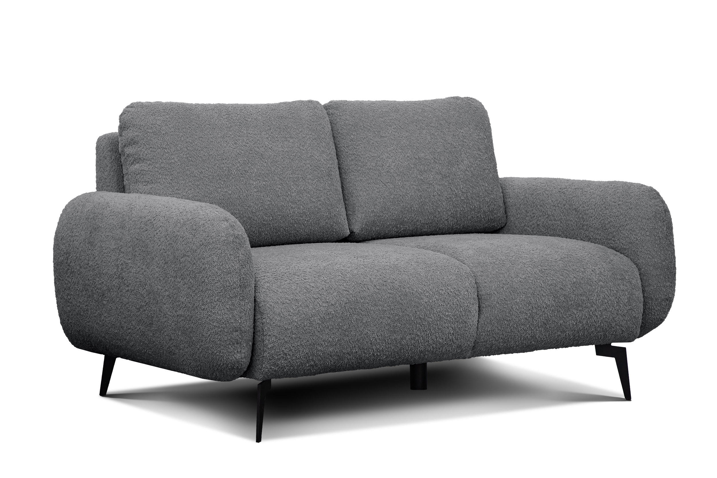 SOFA FEBE 2-Sitzer, dunkelgrau - Dunkelgrau/Schwarz, Holz/Textil (160/82/96cm) - Courtois Laville