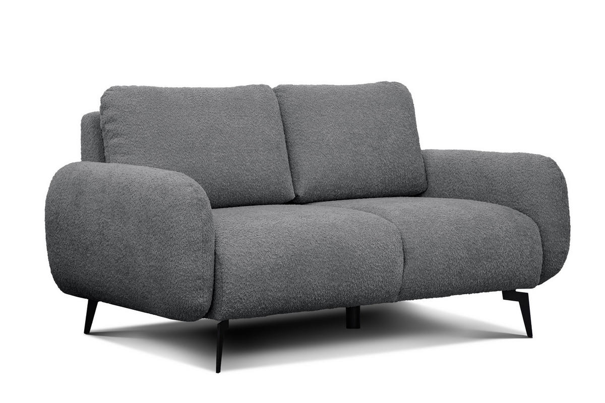 SOFA FEBE 2-Sitzer, dunkelgrau - Dunkelgrau/Schwarz, Holz/Textil (160/82/96cm) - Courtois Laville