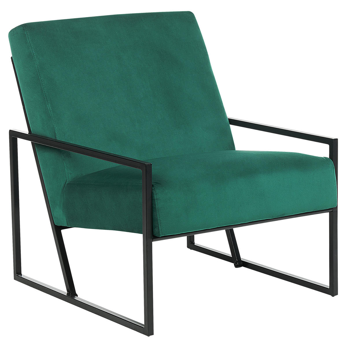 SESSEL Samtstoff smaragdgrün/schwarz Delary - Schwarz/Grün, Textil (69/83/83cm) - Beliani