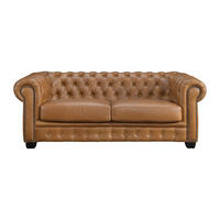 SOFA ohne Schlafmöglichkeit - 3 Personen - Leder - Camel - - Hellbraun, Leder (201/73/96cm) - Vente-Unique