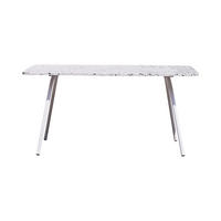 TISCH Elio Weiß aus Premium-Terrazzo - Weiß, Stein (90/160/76cm) - Tikamoon