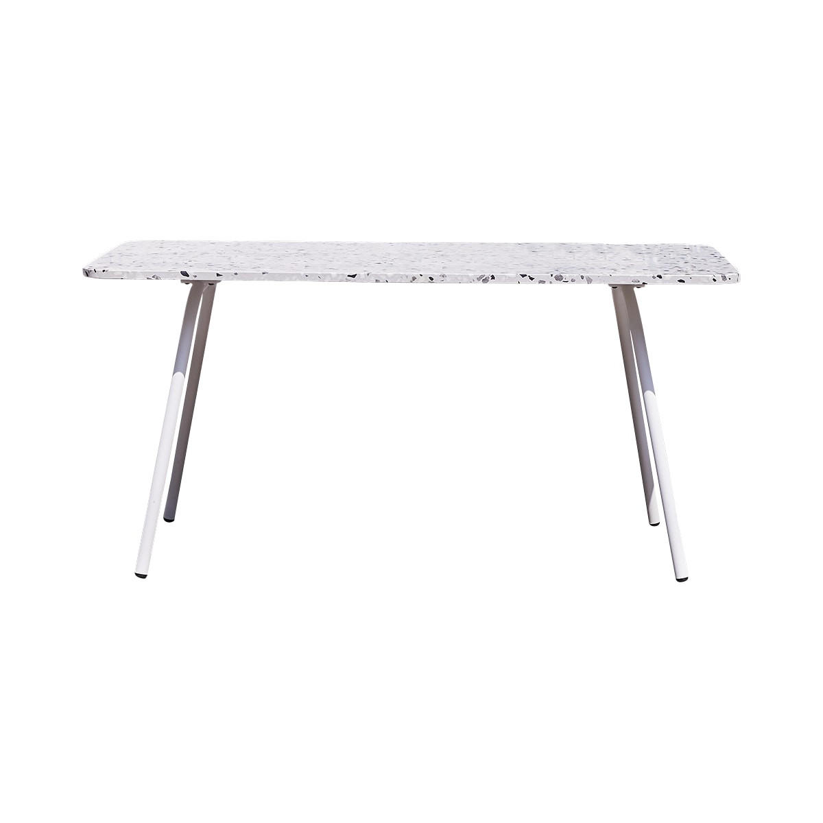 TISCH Elio Weiß aus Premium-Terrazzo - Weiß, Stein (90/160/76cm) - Tikamoon