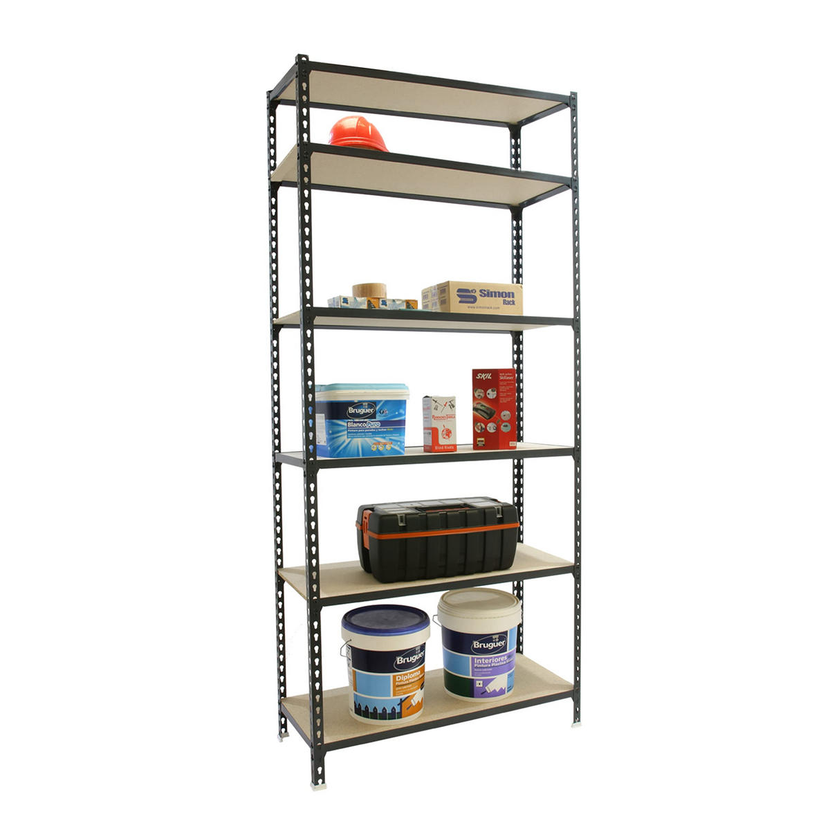 SCHWERLASTREGAL Giant Muli HxBxT 250 x 90 x 50 cm 6 Fachböden Fachlast 150 kg Anthrazit - Anthrazit, Metall (90/250/50cm) - PROREGAL
