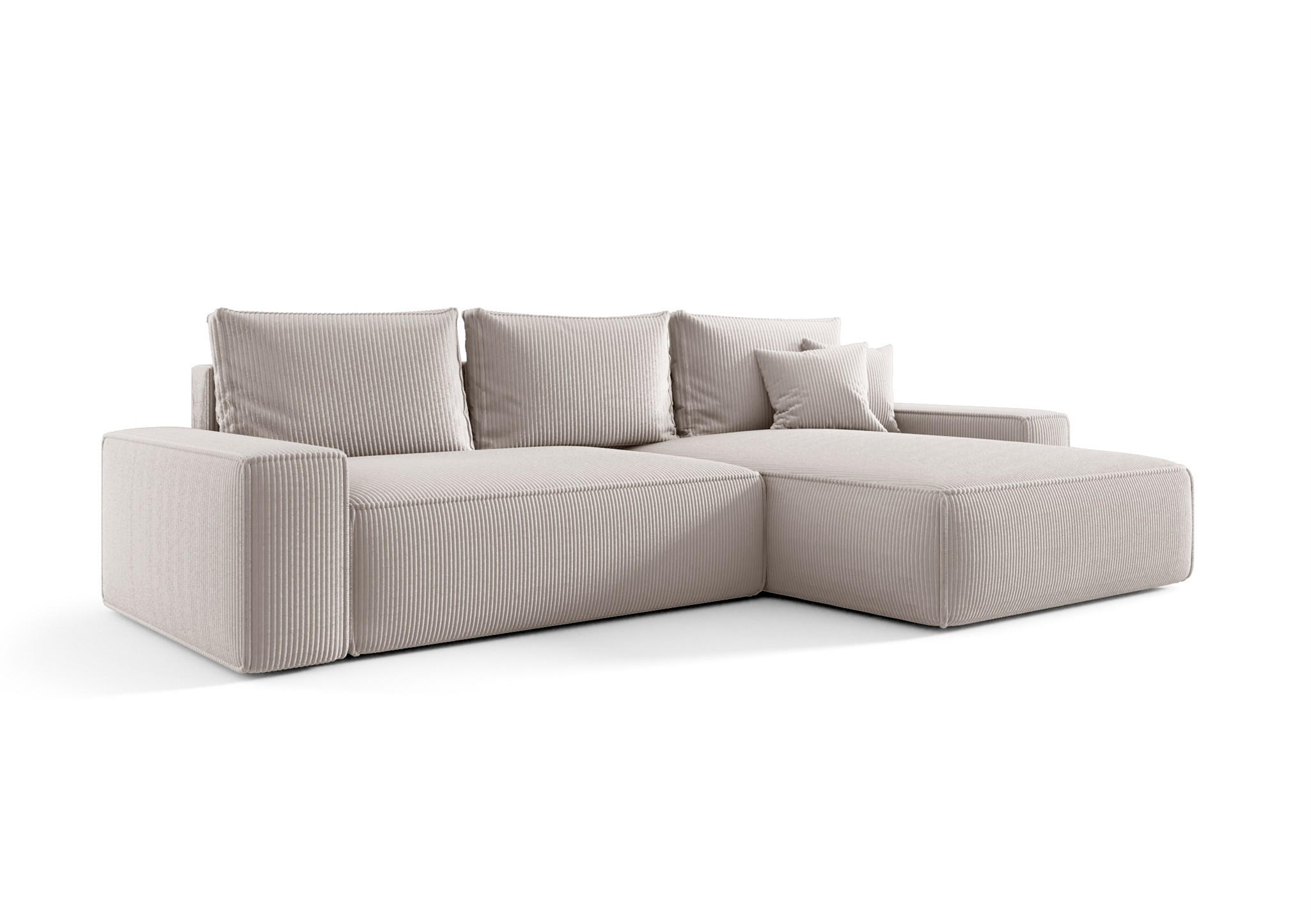 ECKSOFA Walken Mit Schlaffunktion - Weiß, Holzwerkstoff/Textil (280/185cm) - Fun Möbel