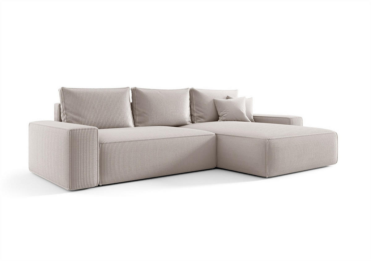 ECKSOFA Walken Mit Schlaffunktion - Weiß, Holzwerkstoff/Textil (280/185cm) - Fun Möbel