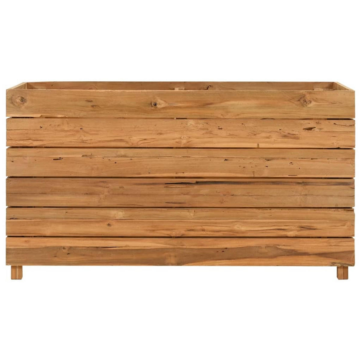 HOCHBEET 100x40x55 cm Teak Altholz und Stahl - Braun, Holz (100/55/40cm) - furnicato