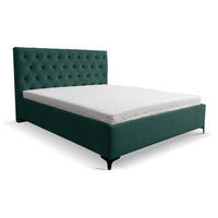 POLSTERBETT CHESTERFIELD mit Bettkasten Velour Stoff 180 x 200 cm - Grün, Holzwerkstoff (180/200cm) - VENASI MÖBEL