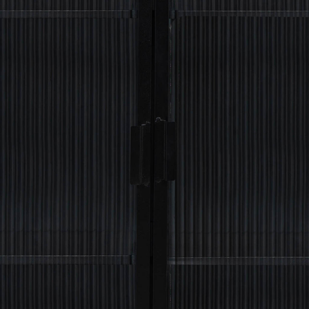 VITRINE aus Metall, Holz und Glas mit 2 Türen, 72x36x113 cm, Schwarz - Schwarz, Holz (72/113/36cm) - Wanderlust
