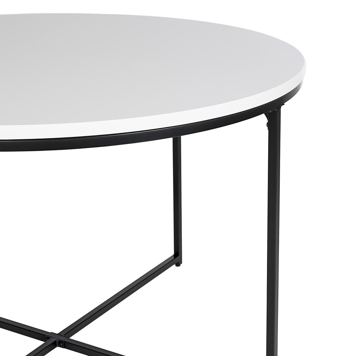 ESSTISCH - Rund - Matt Weiß / Schwarz - Schwarz/Weiß, Holzwerkstoff/Metall (120/120/76cm) - home24